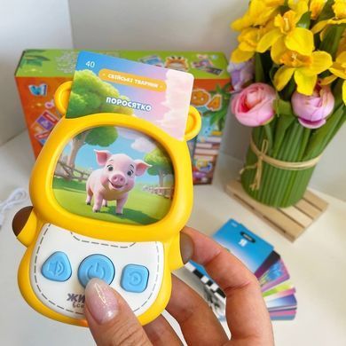 Кишенькова абетка, Жирафа всезнайко, Українською, WToys, 122 картки