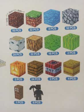 Магнітний конструктор, Майнкрафт, 198 деталей